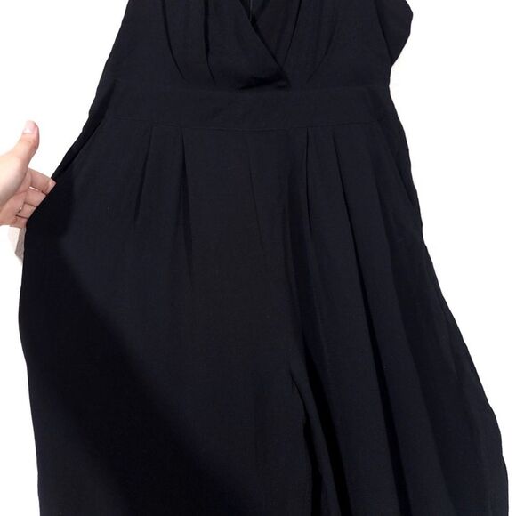 BLESSED ARE THE MEEK Long Island Pleated Diamond Back Jumpsuit in Black Medium - Picture 6 of 12